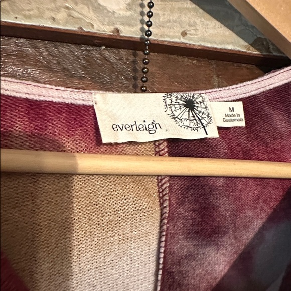 Everleigh Burgundy and Cream Tie-Dye Cowl Neck Sweater size medium - Picture 3 of 6